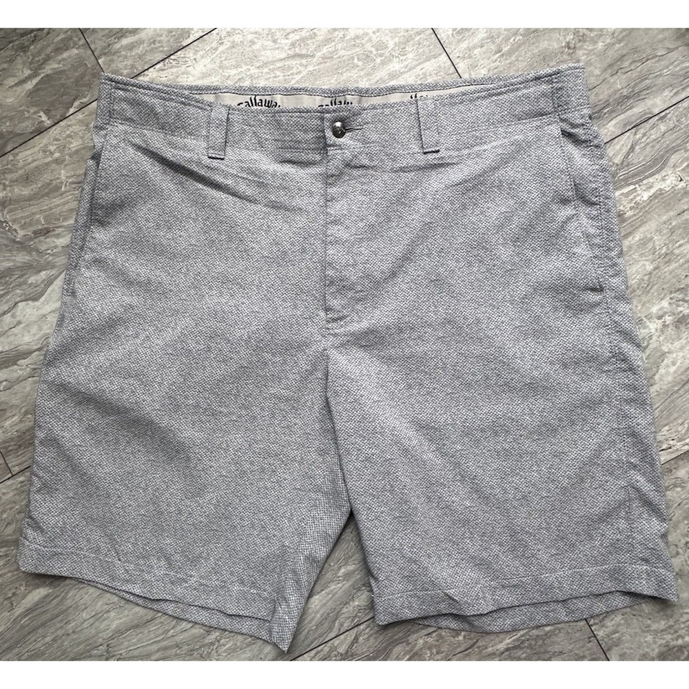 Callaway Golf Shorts Mens 38 Gray Performance Stretch Flat Front Casual Pocket